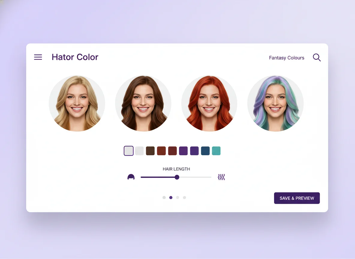 Hair color adjustment options