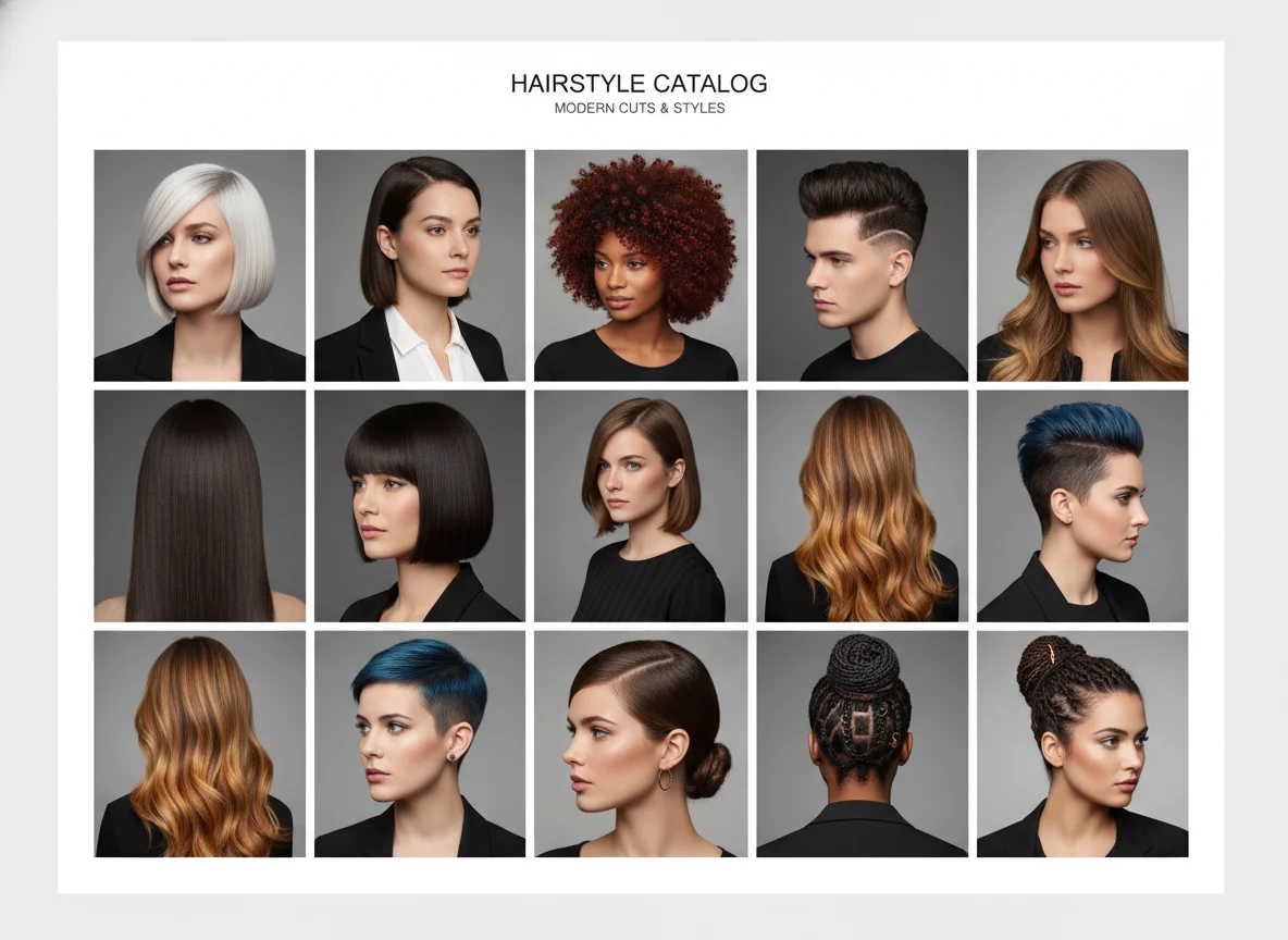 Collection of trending hairstyles